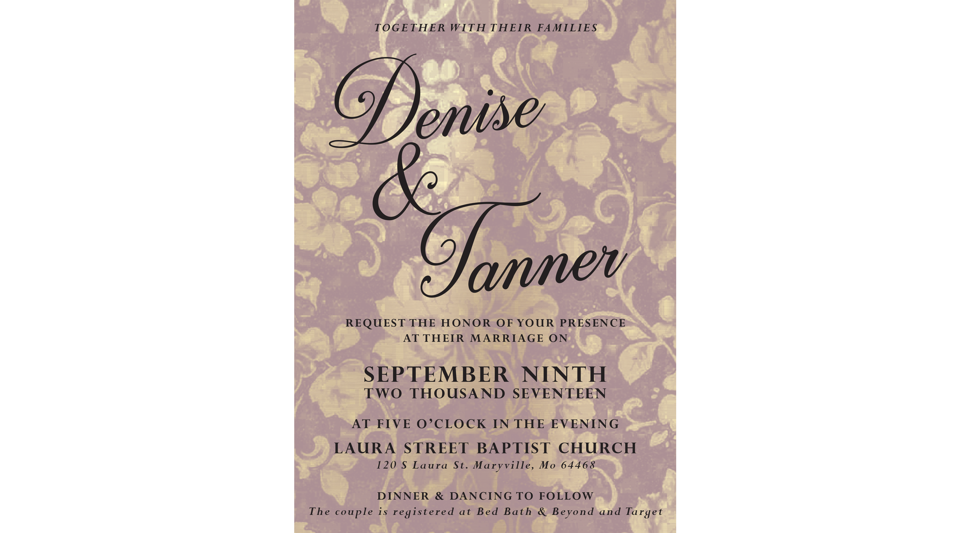 vintage wedding invitation